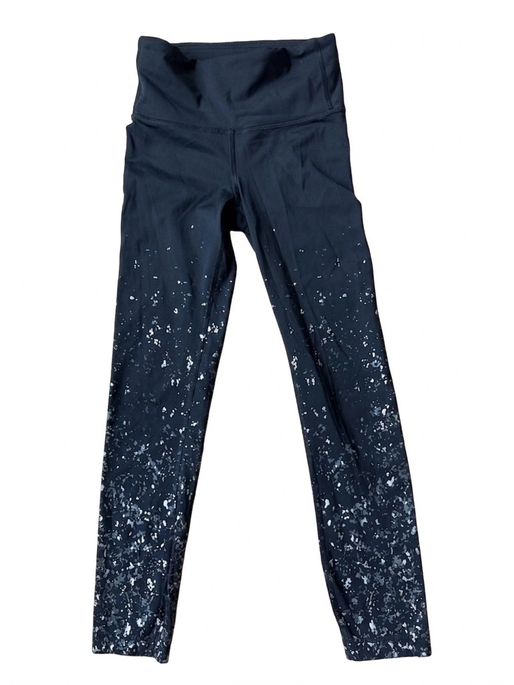 Lululemon Speed Wunder Mid Rise Crop 23" Speckle Shine Black/Silver Size 2